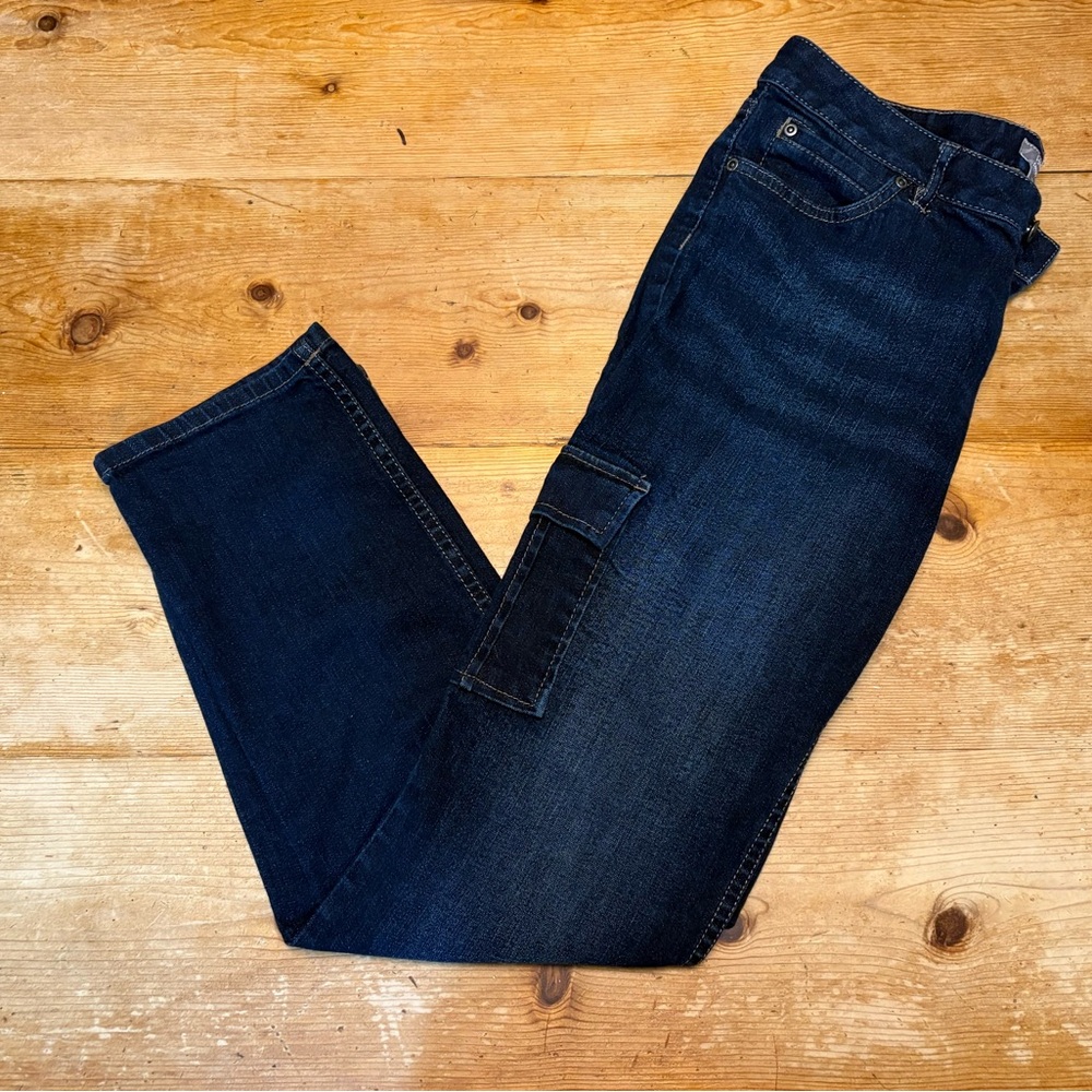 J. Jill Women's Dark Blue Cargo Jeans Size 12